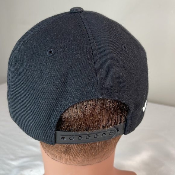 RVCA Wool Blend Mid Fit Embroidered Snap Back Cap Hat Black Grey One Size - Picture 5 of 9